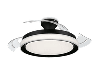 ventilador de techo con luz - philips bliss 2026 28w 6 velocidades aspas retractiles 106cm 4500 lum regulables mando a distancia blanconegro