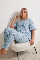 yours pijama algodon azul de perros y flores