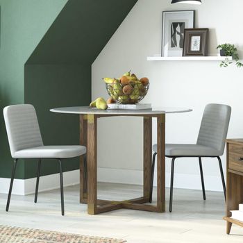 Juego de 2 sillas de comedor en gris lino