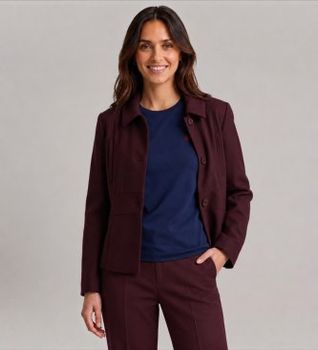 BA&SH para mujer. 1H26IDEL Americana Idelie burdeos (36), Casual, Poliéster