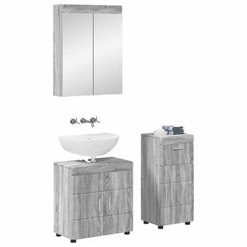 Juego De Muebles De Baño | Armario De Baño Tulum Gris Sonoma Madera De Ingeniería