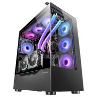 mars gaming mc-ult caja gaming custom xxl e-atx doble cristal templado  puerta lateral negro