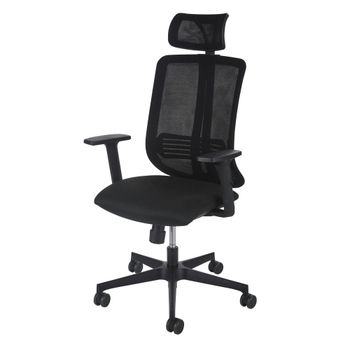 Silla de oficina ergonómica de tela negra