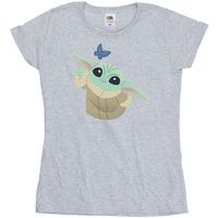 disney camiseta manga larga the mandalorian butterfly catching para mujer