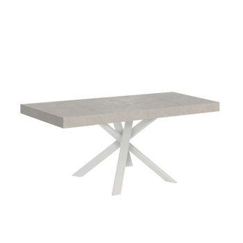 Mesa Extensible Clerk Premium Cashmere 90/194x90 Cm Con Patas Blancas
