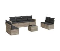 vidaxl set muebles jardin 9 pzas y cojines ratan sintetico gris claro