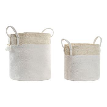 Juego De Cestas Dkd Home Decor Algodón Fibra (38 X 38 X 42 Cm)