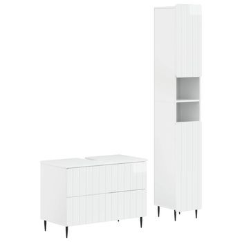 Juego De Gabinete De Baño De 2 Piezas Zwolle Blanco Brillante Vidaxl