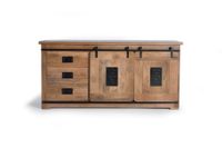 aparador de estilo industrial en madera maciza de mango y metal
