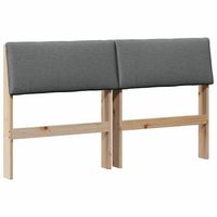 cabecero tapizado gris oscuro madera de pino macizo vidaxl