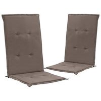 juego de 2 cojines para sillas de jardin 100 poliester impermeable color topo 120 x 50 x 3 cm dec021668