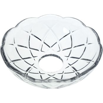 Arandela de cristal d.10cm taladro central 26mm+ 5 laterales transparente