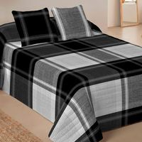 colcha bouti 3 piezas 100 microfibra cama 135 cm naturals check