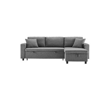 Chaise longue reversible convertible en cama de lino,gris oscuro