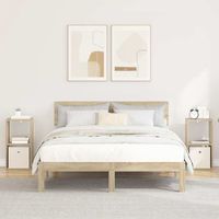 mesitas de noche 2 uds - mueble dormitorio - madera de ingenieria - roble sonoma 305x27x595cm