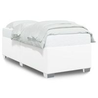 estructura de cama cuero sintetico blanco 90x190 cm