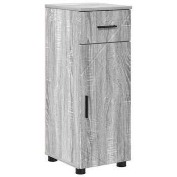 Gabinete De Baño | Armario De Baño Con Cajón Gris Sonoma 30 X 35 X 80 Cm