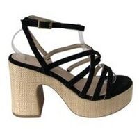 shoes zapatos de tacon sandalia tacon rafia tiras para mujer