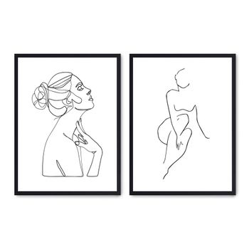 Set de 2 cuadros 030, marco negro, 50x70 cm