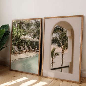 Set de 2 cuadros 007, marco premium chapado en roble, 30x40 cm