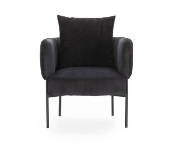 Sillón aruni tapizado en tela negro