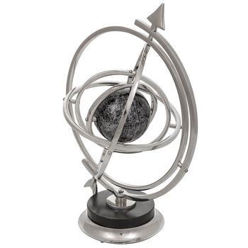 Esfera Astrologica De Aluminio Y Madera Negro Y Plata
