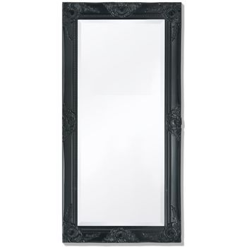 Espejo Decorativo | Espejo De Pared Estilo Barroco 100x50 Cm Negro Cfw440105