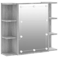 mueble con espejo y led color gris sonoma 70x165x60 cm vidaxl