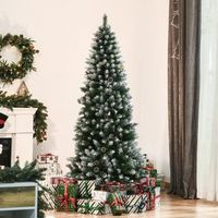 arbol de navidad artificial de acero pvc homcom o75x180 cm-verde