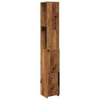 Armario De Baño Madera Contrachapada Madera Vieja 25x25x170 Cm Vidaxl