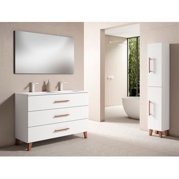 Mueble Fusta 120 Cm 3c 2s, Blanco Mate. Pack Mueble + Lavabo.