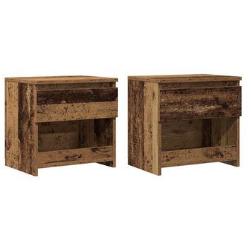 Mesitas De Noche 2 Uds Madera Contrachapada Madera Vieja Vidaxl