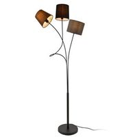 luxpro lampara de pie treviso moderna diseno - altura 146 cm - iluminacion interior - luz efectiva - marron negro gris - 3 x e14