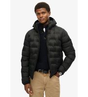 superdry para hombre m5012045a abrigo acolchado con capucha negro xxl casual poliester reciclado sostenible