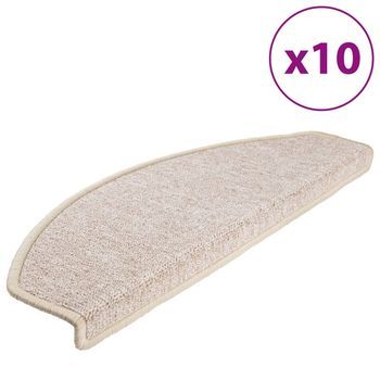 Felpudos Para Escaleras 10 Piezas 65x24x4 Cm Gris Topo Semicircular Grande