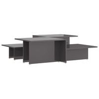mesa de centro 2 pzas madera contrachapada gris 1115x50x33cm vidaxl