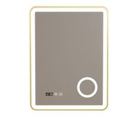 espejo de pared con led pescara para bano ip65 con antivaho y lupa aluminio 80 x 60 x 4 cm - dorado protec