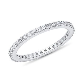 Anillo memoire de oro blanco de 18 quilates, diamantes, aprox. 0,43 quilates.