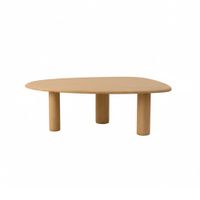 mesa de centro de madera maciza forma organica 120x70cm