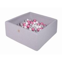 meowbaby piscina de bolas cuadrada seca para ninos gris claro  grisblancorosa claro 300 pcs 90x90x40cm