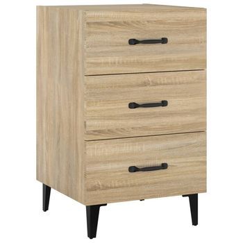 Mesita De Noche | Mesa Auxiliar | Mesilla Madera De Ingeniería Roble Sonoma 40x40x66 Cm