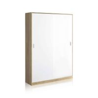 armario de puertas correderas 120x200 cm blanco roble