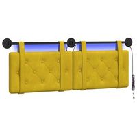 cabecero colgante con luz led amarillo terciopelo vidaxl