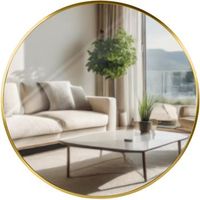 espejo de pared elsie metal dorado brillante o 60 cm clp