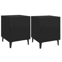 mesitas de noche 2 unidades madera contrachapada negra vidaxl