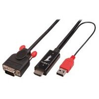 lindy 41456 adaptador de cable de vadeo 2 m hdmi vga d-sub negro