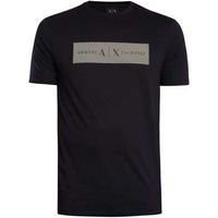 armani exchange camiseta camiseta con logo a rayas para hombre