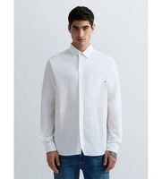 replay para hombre m414400085486 camisa de popelina blanco m casual fiesta algodon clasico manga larga