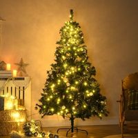 arbol de navidad artificial de pvc metal homcom 112x112x180 cm -verde