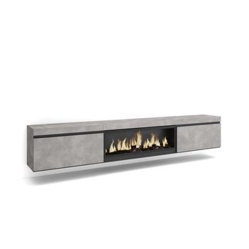 Mueble Tv Jubrique-01 Suspendido Con Chimenea Eléctrica